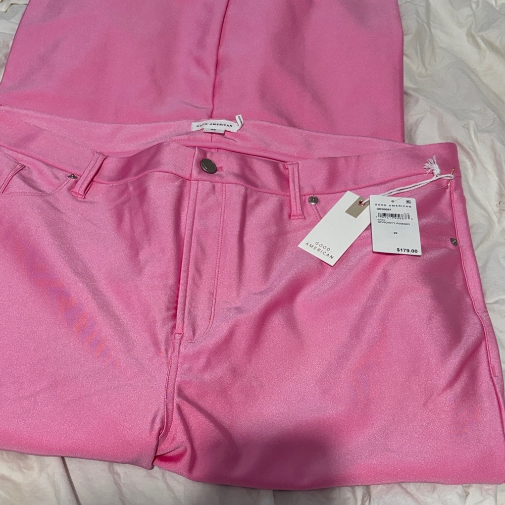Good American Bright Pink stretch  pants